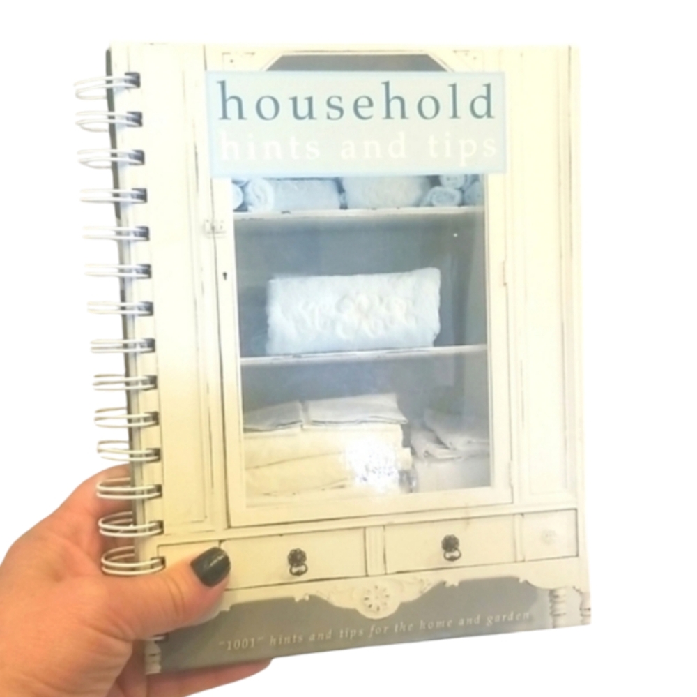 Spiral Binder Styled Household Hints & Tips Hardcover Book - Coffee Table Decor